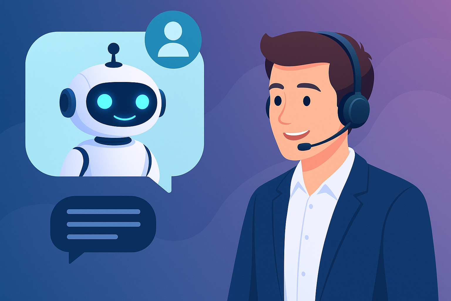 Imagen de un chatbot con IA para atención al cliente