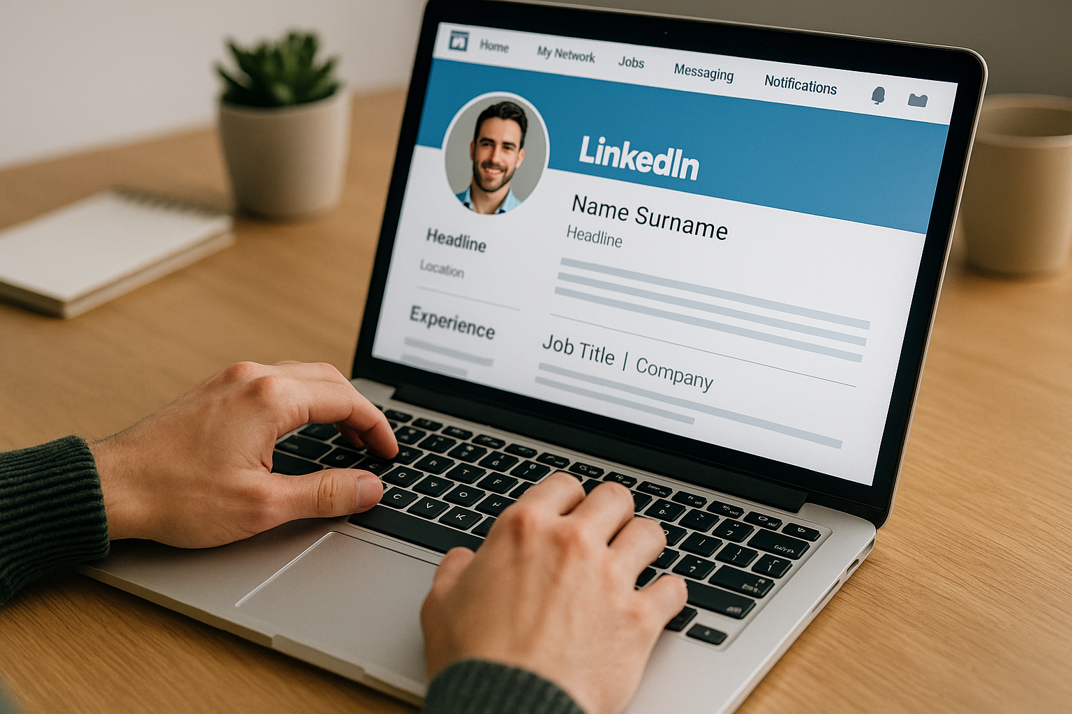 Illustration of how to write a LinkedIn summary with ChatGPT